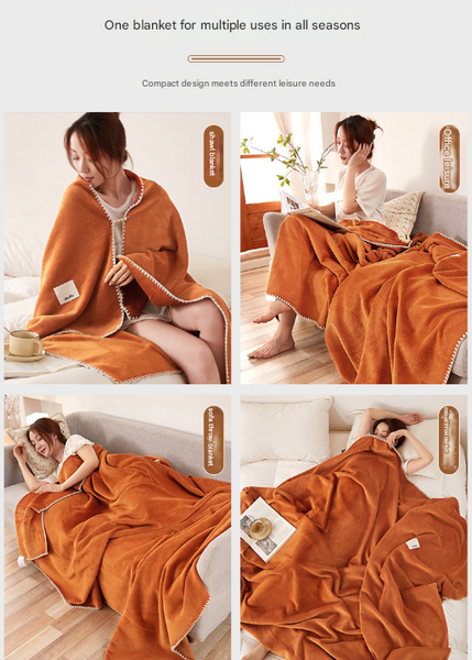 Dual Sided Waffle Plush Fleece Blanket Throw Rug 200 x 230cm Grey