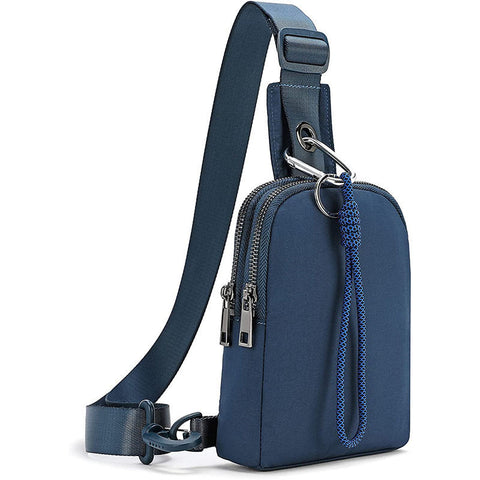 Unisex Compact Mini Waterproof Nylon Sling Crossbody Chest Bag Pack Dark Blue