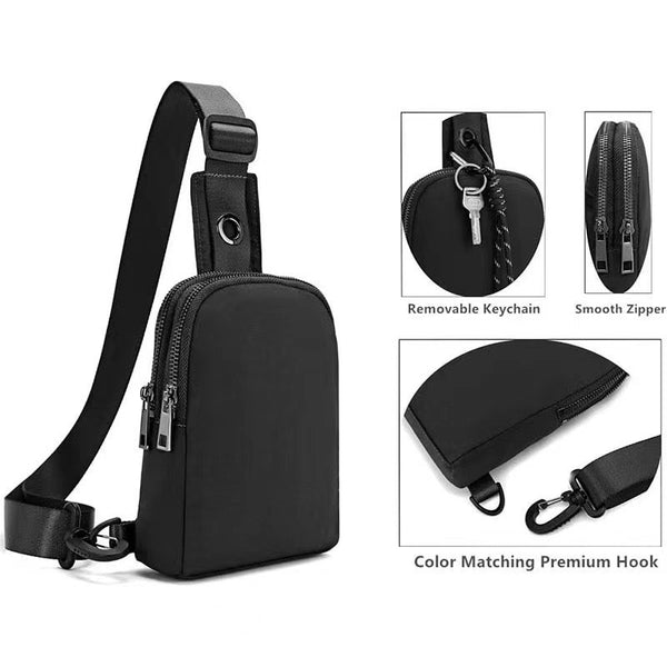 Unisex Compact Mini Waterproof Nylon Sling Crossbody Chest Bag Pack Dark Blue