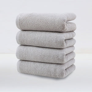 4 Pce Cotton Hand Towel Set Ultra Soft Absorbent Quick Dry Light Grey