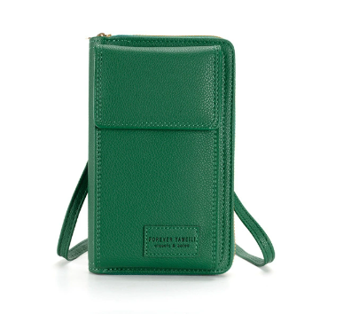 Faux PU Leather Crossbody Shoulder Phone Bag Wallet Purse Green