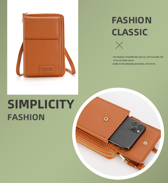 Faux PU Leather Crossbody Shoulder Phone Bag Wallet Purse Green