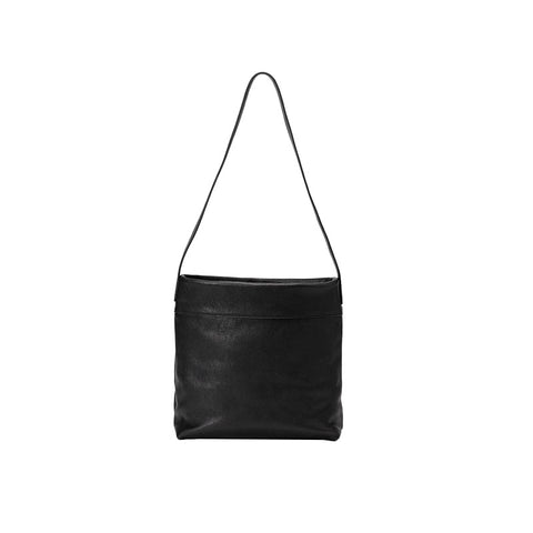 Minimalist Faux PU Leather Shoulder Tote Bag Light Black