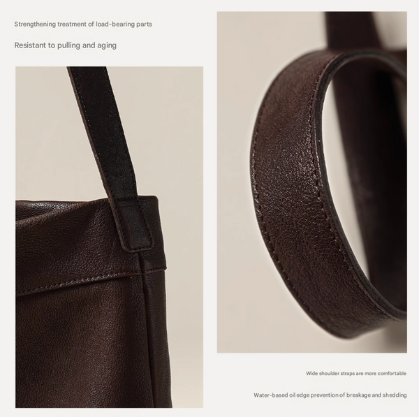 Minimalist Faux PU Leather Shoulder Tote Bag Light Brown