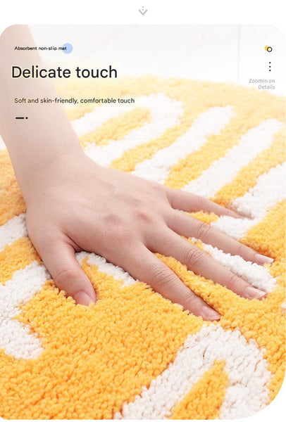 Peachy Clean Fun Fruity Microfibre Bath Mat Non Slip Machine Washable