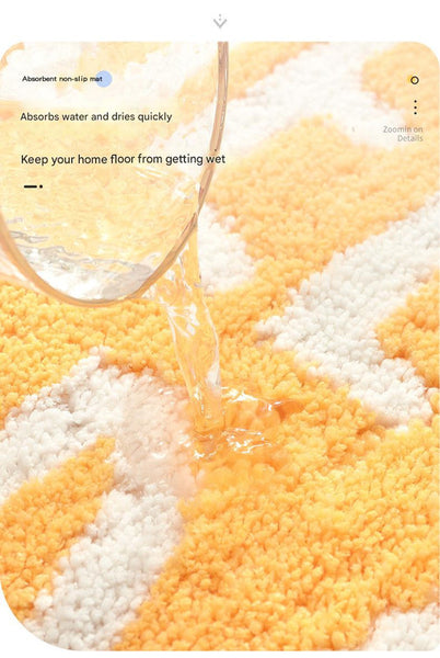 Squeeze The Day Lemon Microfibre Bath Mat Non Slip Machine Washable 46 x 76cm