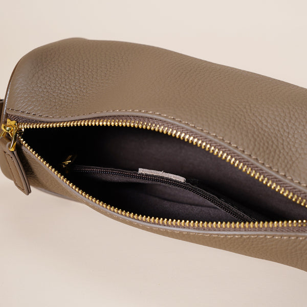 Genuine Pebbled Leather Boston Barrel Bag Mini Crossbody Top Handle Black
