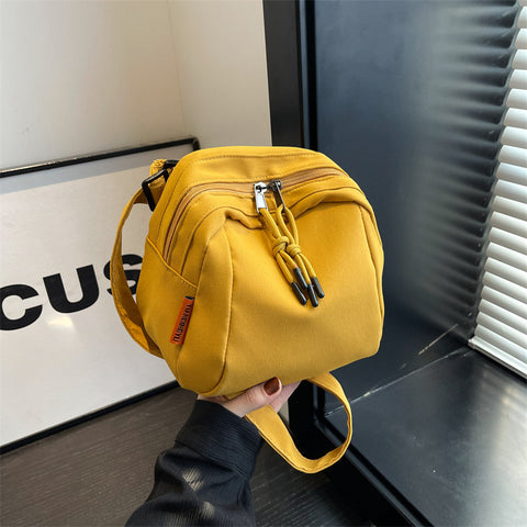 Lightweight Canvas Crossbody Shoulder Satchel Bag Adjustable Strap Yellow