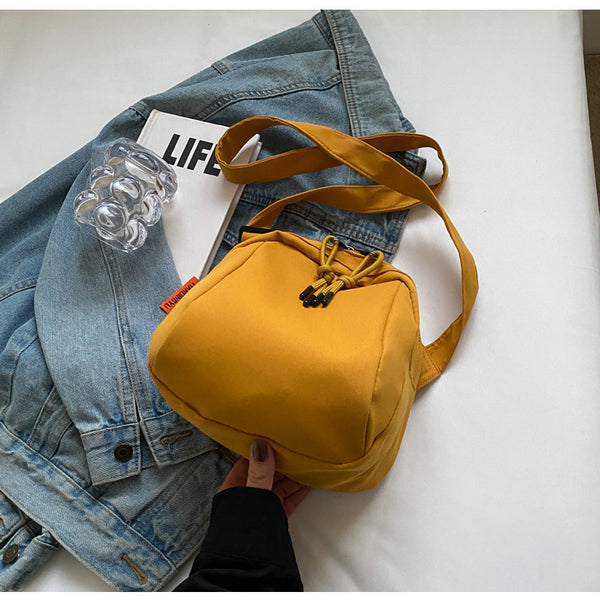 Lightweight Canvas Crossbody Shoulder Satchel Bag Adjustable Strap Yellow