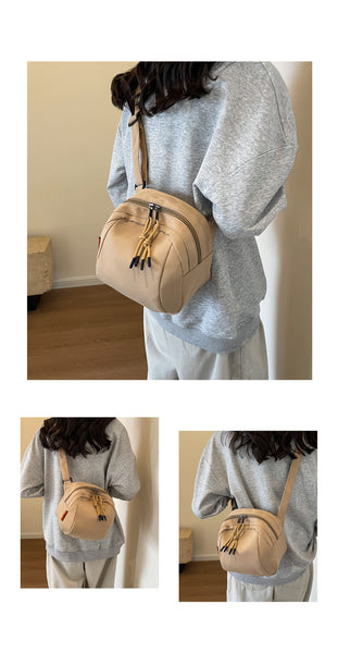Lightweight Canvas Crossbody Shoulder Satchel Bag Adjustable Strap Khaki