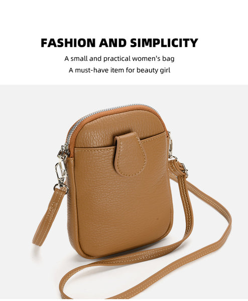 Faux PU Leather Crossbody Shoulder Phone Bag Adjustable Strap Off White