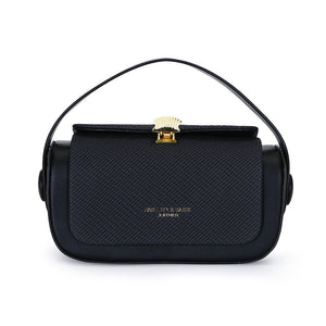 Faux PU Leather Top Handle Crossbody Shoulder Bag Handbag Black