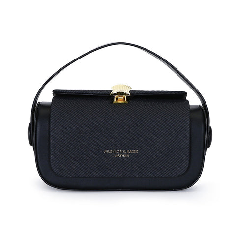 Faux PU Leather Top Handle Crossbody Shoulder Bag Handbag Black