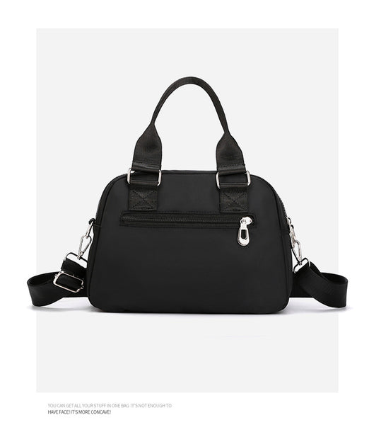 Waterproof Nylon Tote Crossbody Shoulder Bag Handbag Multi Pocket Black