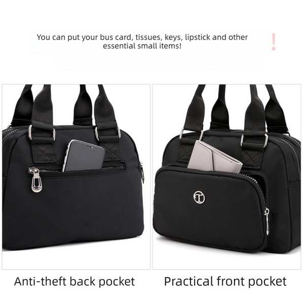 Waterproof Nylon Tote Crossbody Shoulder Bag Handbag Multi Pocket Pink