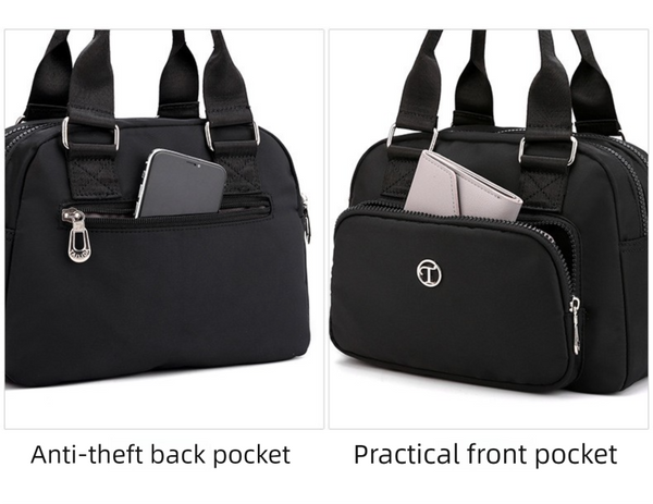 Waterproof Nylon Tote Crossbody Shoulder Bag Handbag Multi Pocket Purple