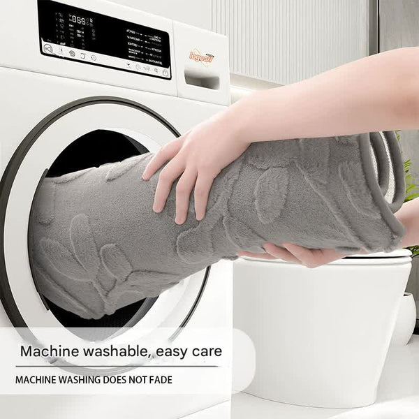 Embossed Leaf Bath Mat Bath Mat Absorbent Non Slip Dark Grey 50 x 80cm