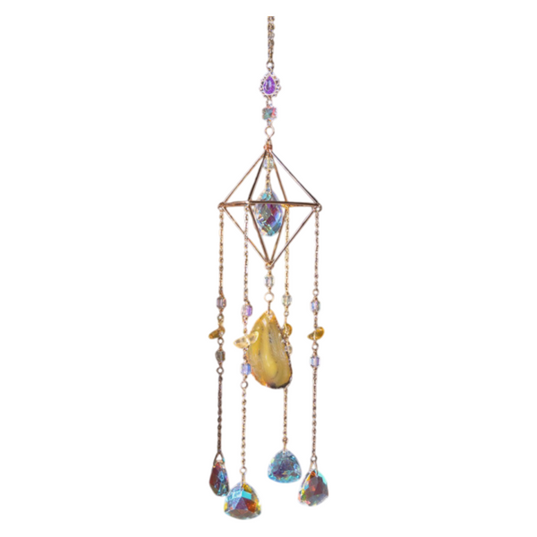 Agate Slice Prism Handmade Crystal Suncatcher Sun Catcher Window Ornament