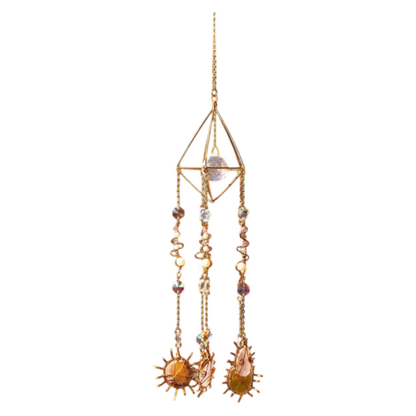 Solar Agate Slice Prism Handmade Crystal Suncatcher Sun Catcher Window Ornament