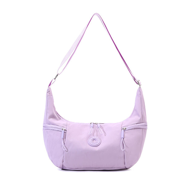 Nylon Crossbody Shoulder Bag Handbag Water Resistant Travel Purple