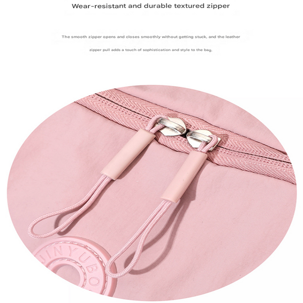 Nylon Crossbody Shoulder Bag Handbag Water Resistant Travel Pink Grapefruit