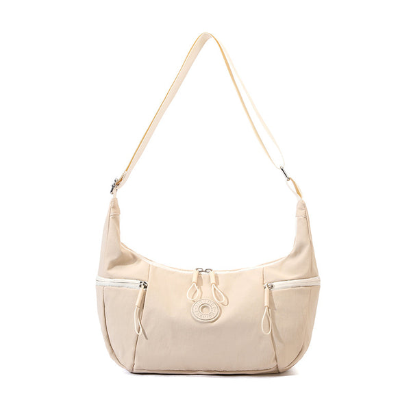 Nylon Crossbody Shoulder Bag Handbag Water Resistant Travel Beige
