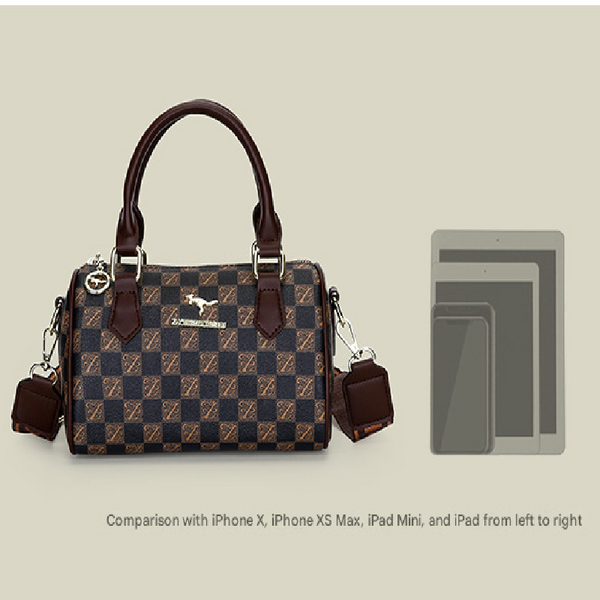 Faux PU Leather Boston Shoulder Crossbody Bag Handbag Bear Brown