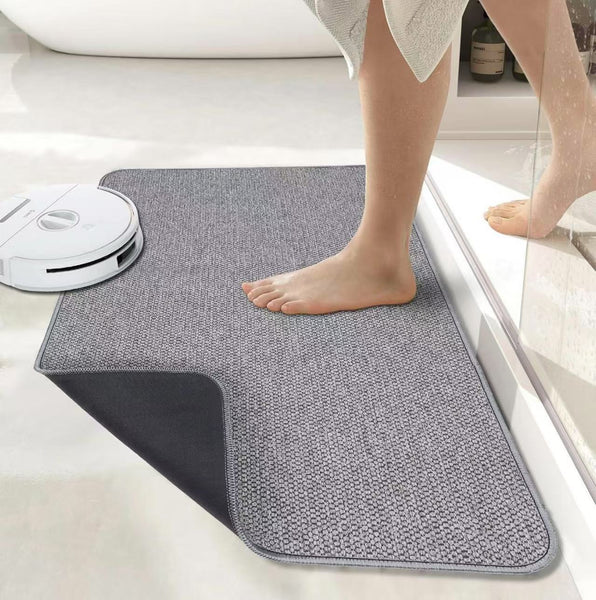 Diatomite Diatomaceous Quick Dry Non Slip Bath Mat 50 x 80cm Grey