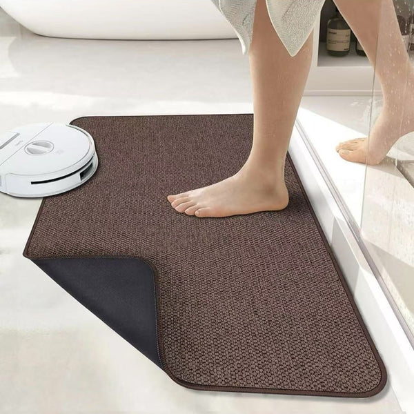 Diatomite Diatomaceous Quick Dry Non Slip Bath Mat 50 x 80cm Brown