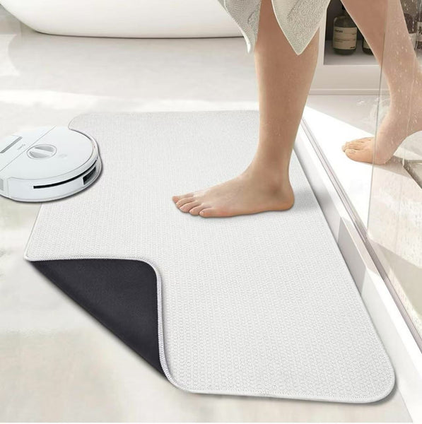 Diatomite Diatomaceous Quick Dry Non Slip Bath Mat 50 x 80cm White