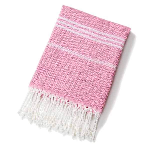 3 Pack Turkish Peshtemal Style Beach Towel Tassels 90 x 180cm Green Grey Pink