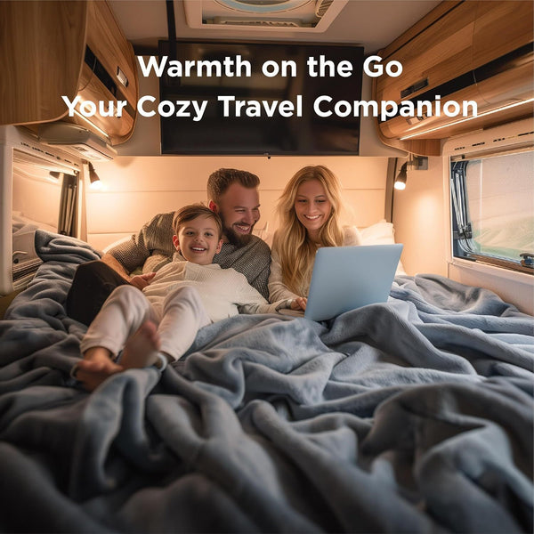 Coral Fleece Blanket Throw Rug 150 x 200cm Grey