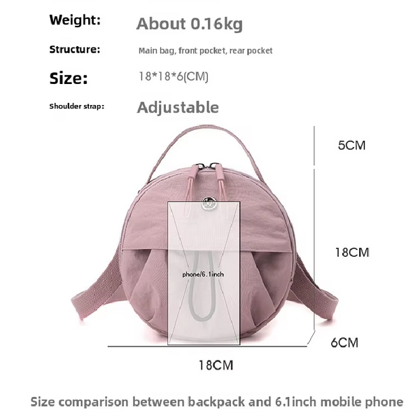 Nylon Water Resistant Round Crossbody Shoulder Bag Multi Pocket Design Green