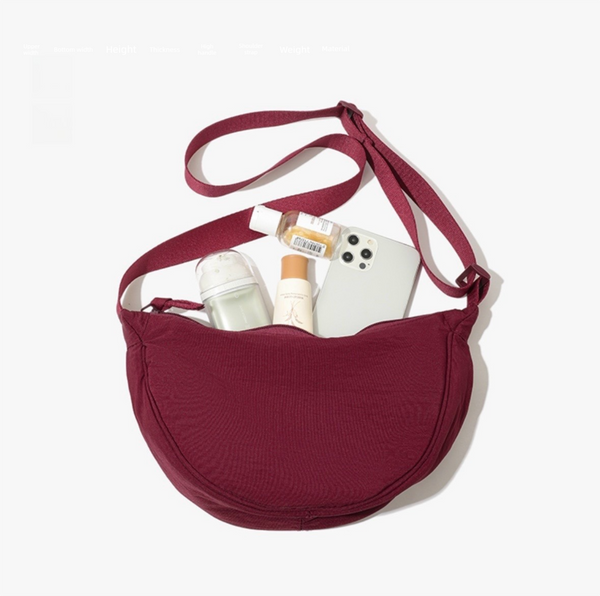 Nylon Crossbody Shoulder Saddle Style Bag Handbag Adjustable Strap Red