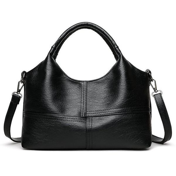 Faux PU Leather Top Handle Tote Crossbody Shoulder Womens Bag Handbag Black