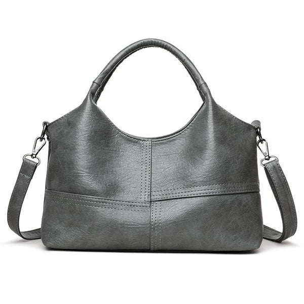 Faux PU Leather Top Handle Tote Crossbody Shoulder Womens Bag Handbag Grey