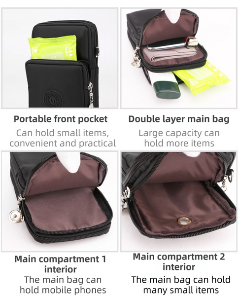 Waterproof Nylon Vertical Crossbody Phone Bag Purse Headphone Jack Balloons