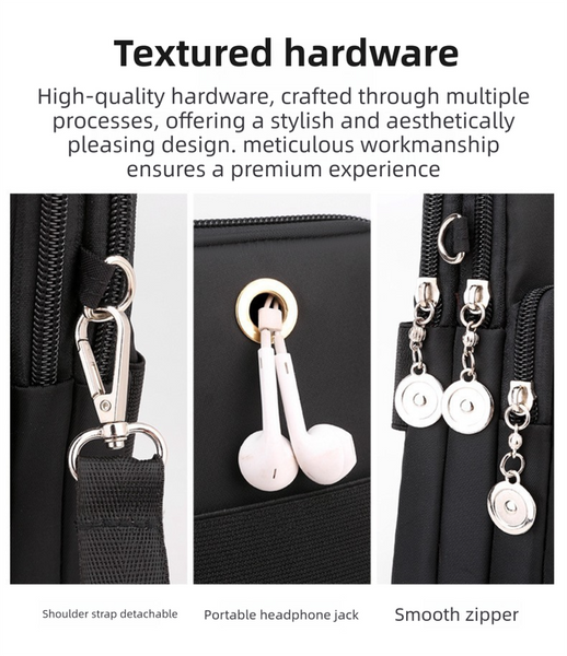 Waterproof Nylon Vertical Crossbody Phone Bag Purse Headphone Jack Balloons