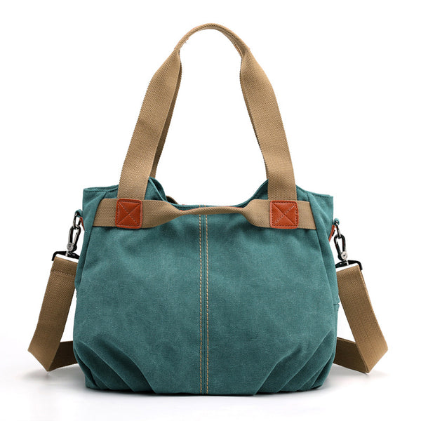 Retro Style Canvas Tote Crossbody Shoulder Womens Bag Handbag Green