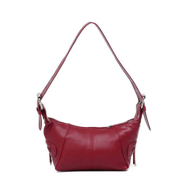 Faux PU Leather Crossbody Shoulder Bag Handbag Metal Rivets Red