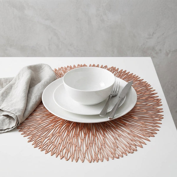 Set of 3 Round Table Mats Placemats Heat Resistant Non-Slip PVC 38cm Silver