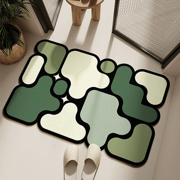 Diatomaceous Diatomite Bathroom Mat Jigsaw Puzzle 50 x 80 cm Green