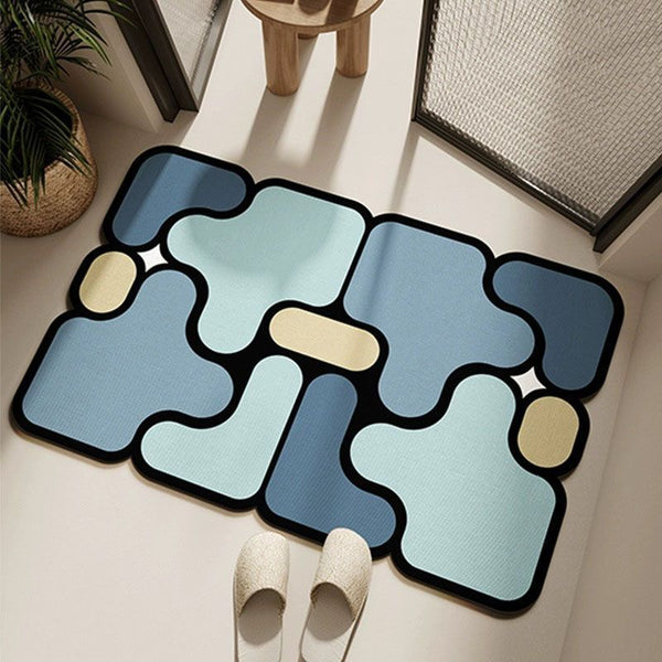 Diatomaceous Diatomite Bathroom Mat Jigsaw Puzzle 40 x 60 cm Blue