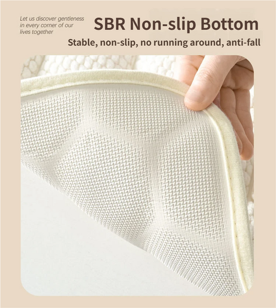 3D Honeycomb Textured Memory Foam Bath Shower Mat 50 x 80cm Off White