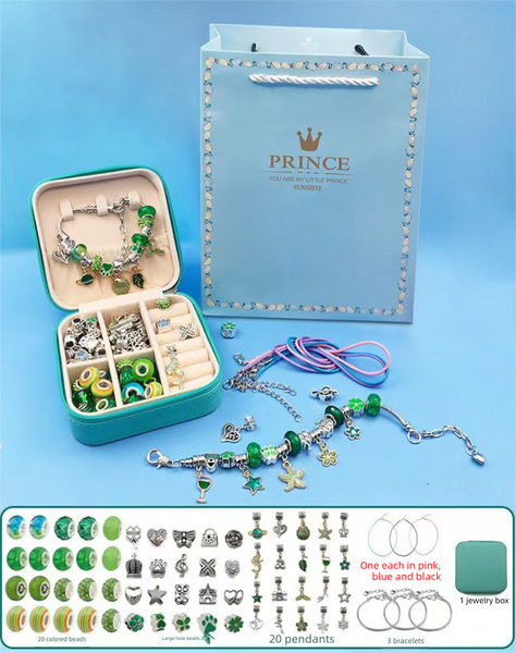 66 Pce DIY Bracelet Kit Set Beads Charms Storage Case Mermaid Starfish