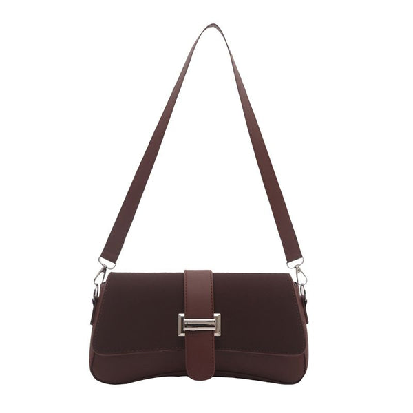 Faux PU Leather Retro Crossbody Underarm Shoulder Bag Handbag Coffee Brown