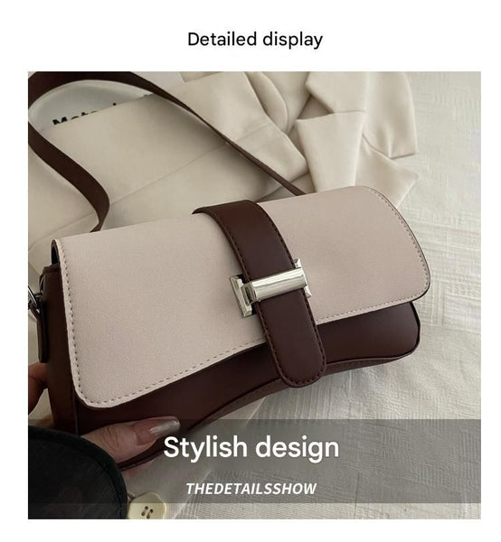 Faux PU Leather Retro Crossbody Underarm Shoulder Bag Handbag Coffee Brown