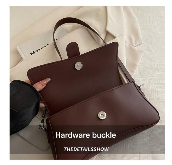 Faux PU Leather Retro Crossbody Underarm Shoulder Bag Handbag Coffee Brown