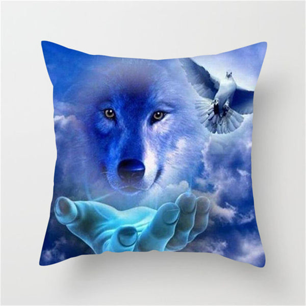 Wolf Wolves Polyester Cushion Cover Square 45cm