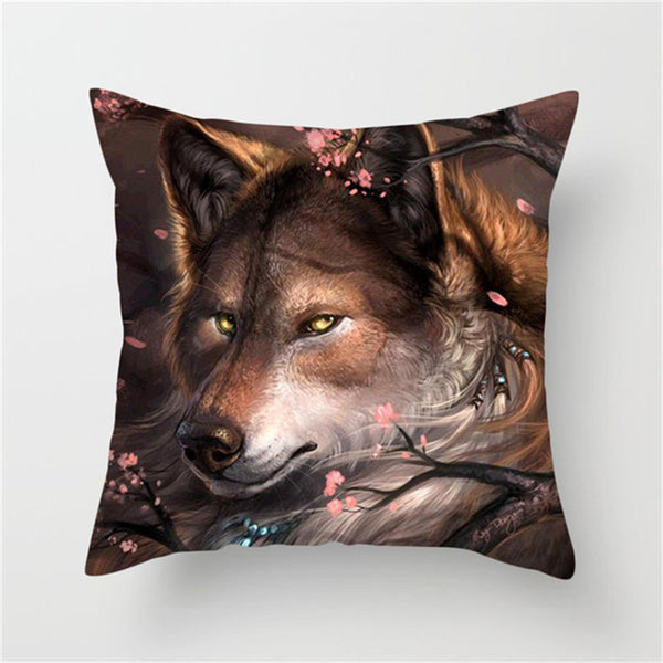 Wolf Wolves Polyester Cushion Cover Square 45cm